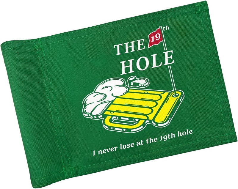 KINGTOP 19th Hole Golf Flag for Backyard Practice Putting Green, PGA Junior Standards, Double Sides 420D Nylon with Tube Insert, 6x8 Inch - Image 1